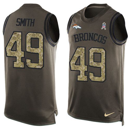 Nike Broncos #49 Dennis Smith Green Men's Stitched NFL Limited Salute To Service Tank Top Jersey - Click Image to Close